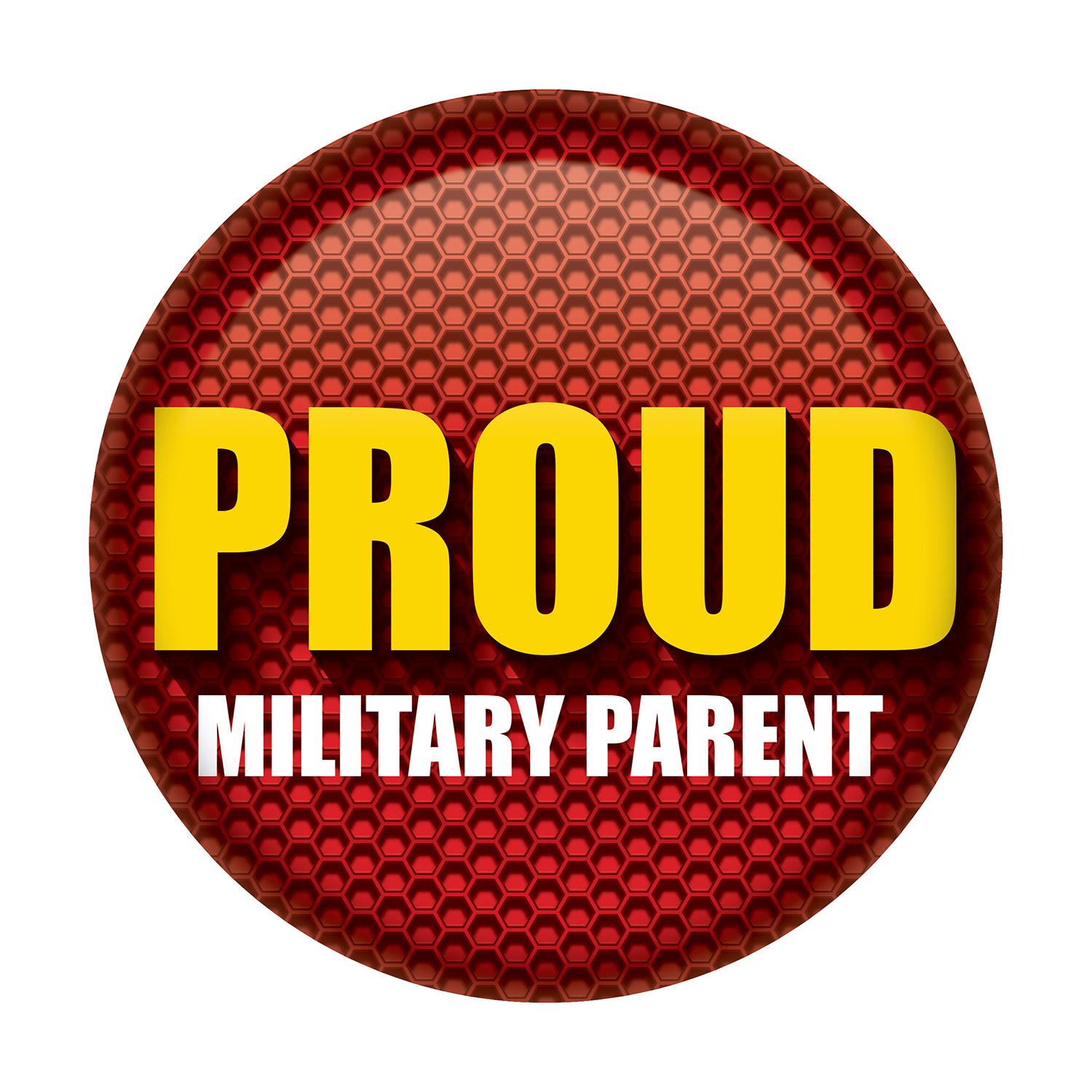 Beistle Proud Military Parent Button - Red