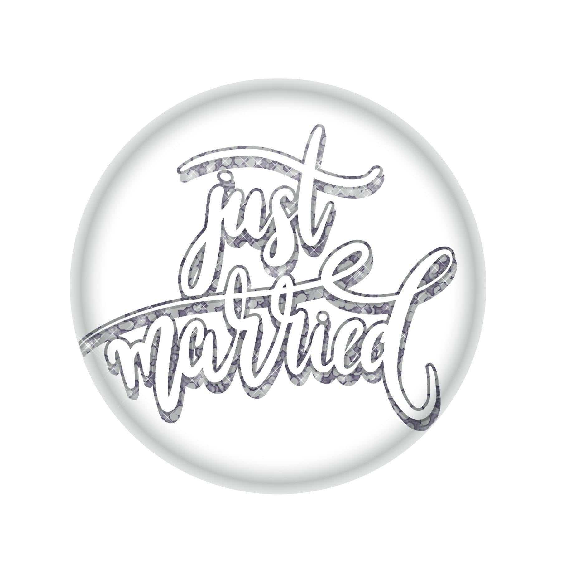 Beistle Just Married Button - White (Case of 6)