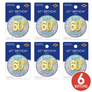 60th Birthday Button (Case of 6)