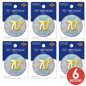 70th Birthday Button (Case of 6)