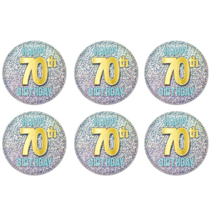 70th Birthday Button (Case of 6)