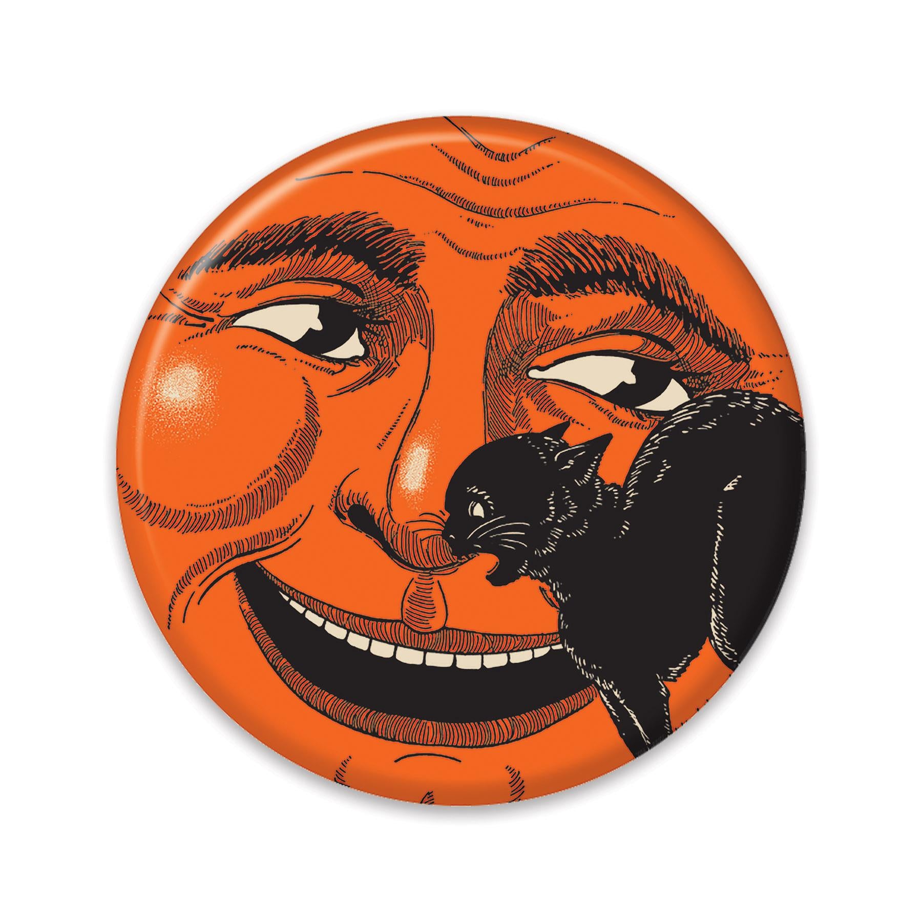 Beistle Vintage Halloween Cat & Moon Button (Case of 6)