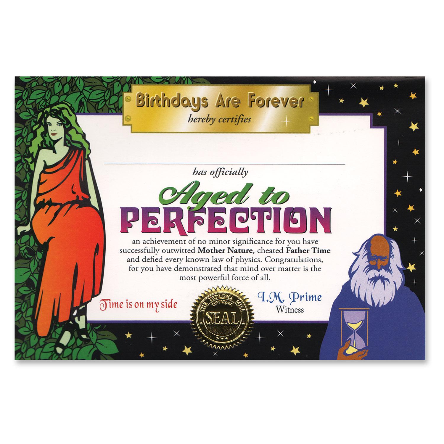 Beistle Aged To Perfection Certificate