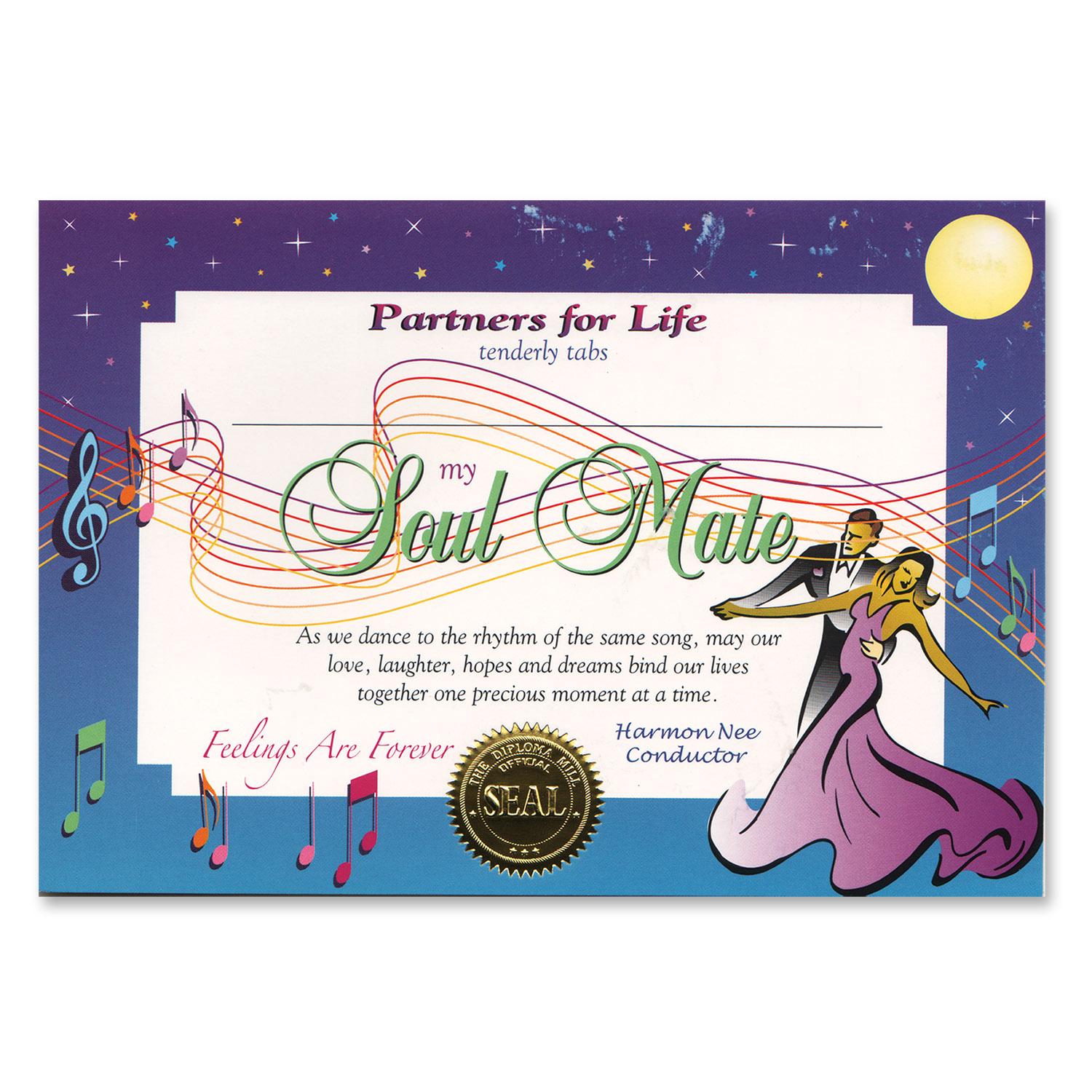 Beistle Valentine's Day Soul Mate Certificate