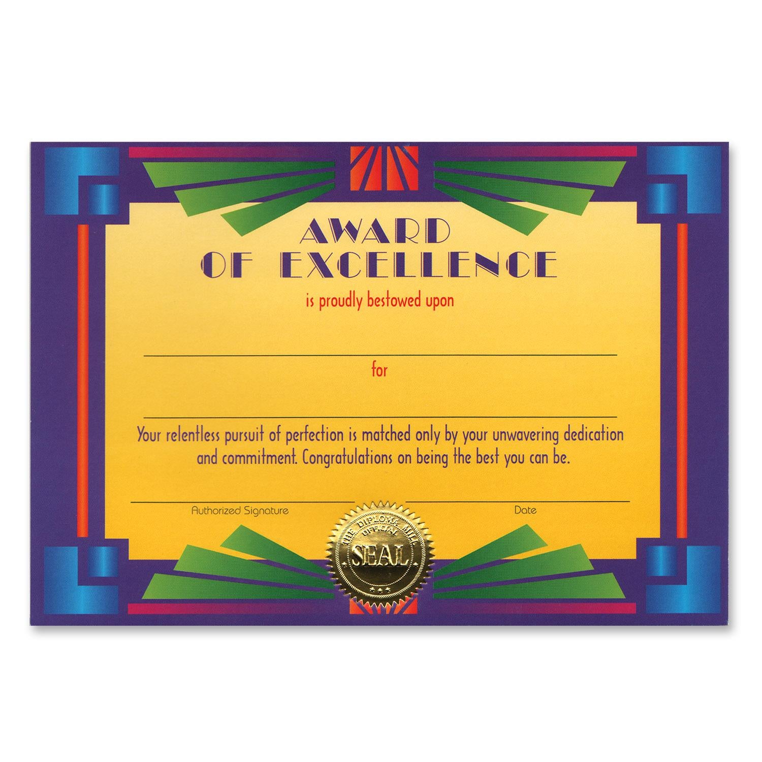 Beistle Award Of Excellence Certificate