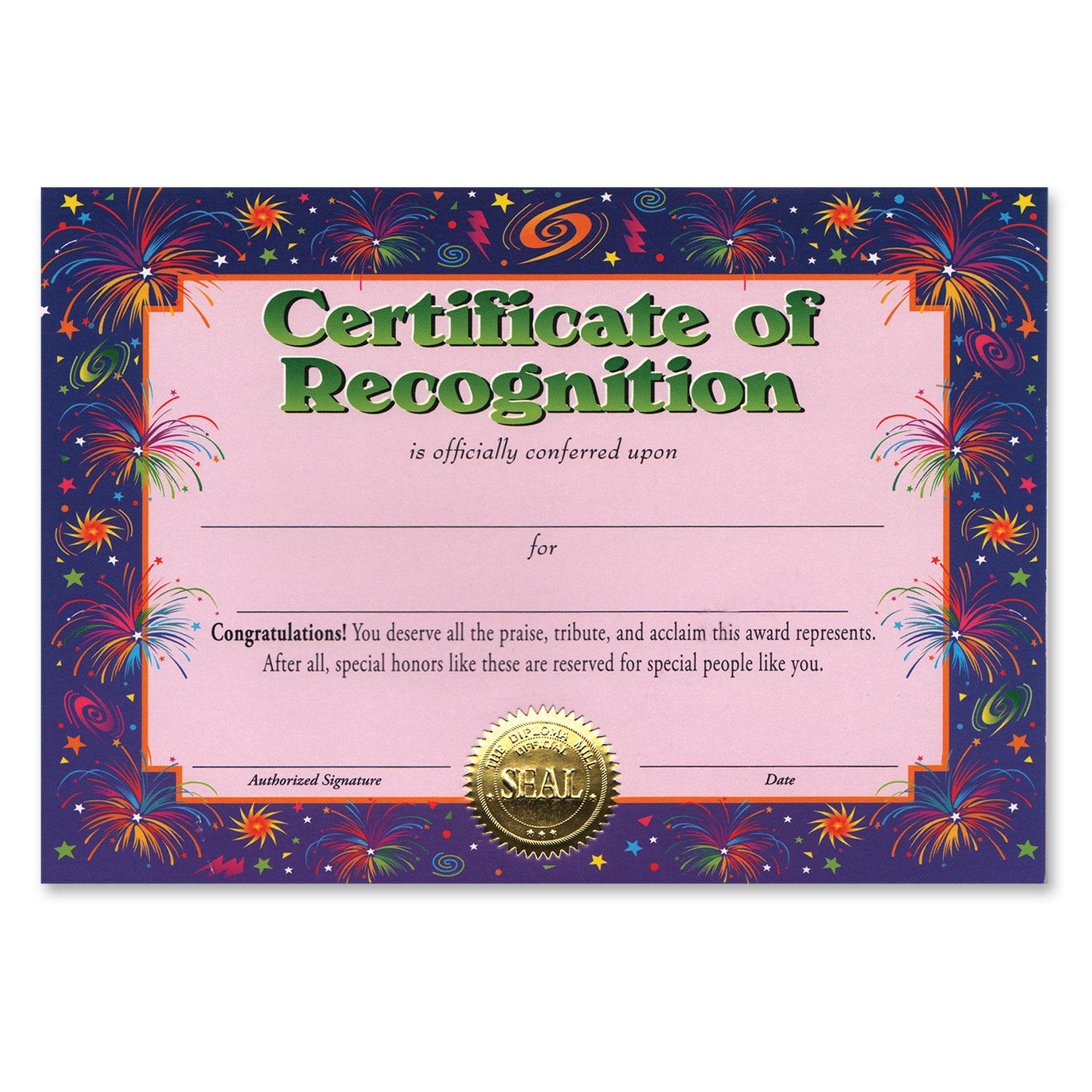 Beistle Certificate Of Recognition