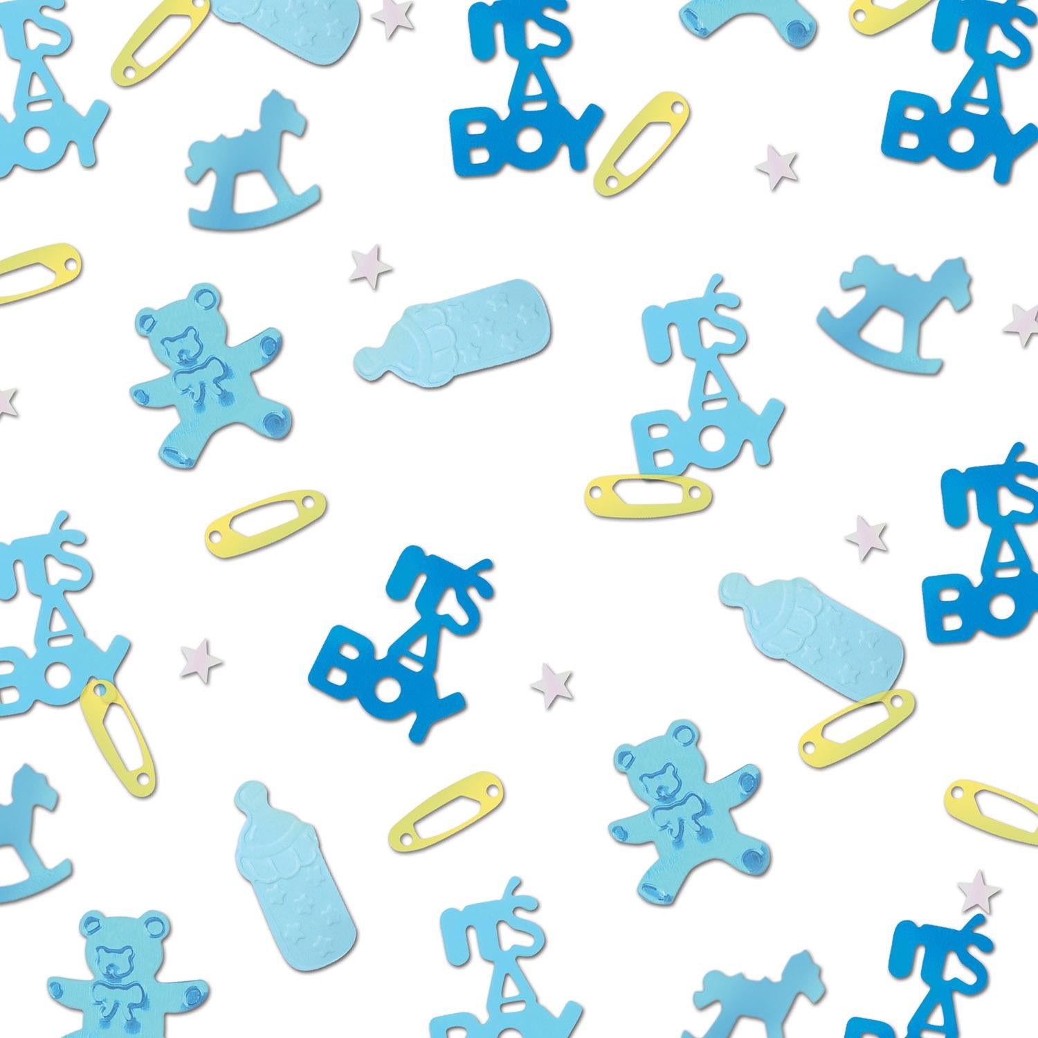 Beistle It's A Boy Confetti- Blue and Yellow