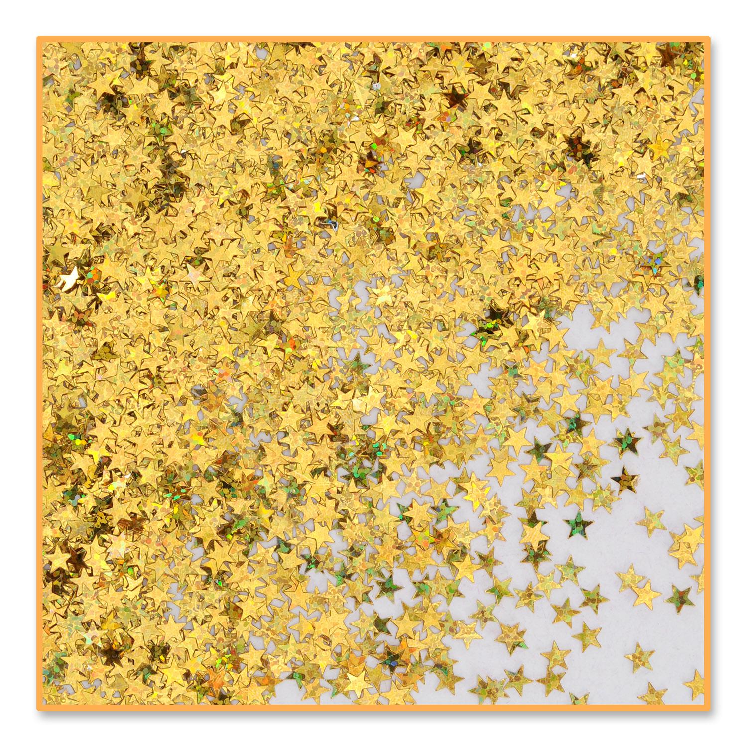 Beistle Gold Holographic Party Stars Confetti (0.5 Oz/Pkg)