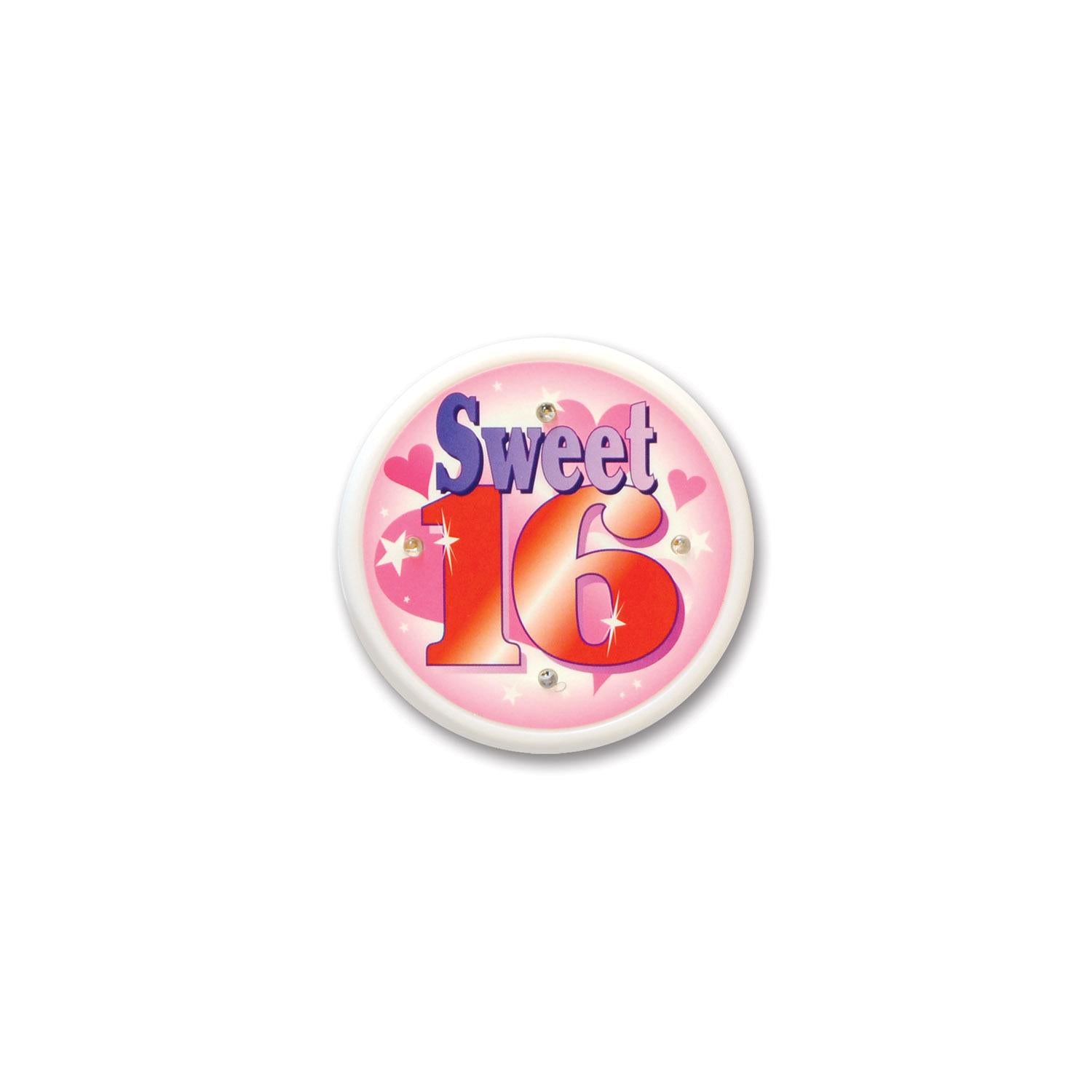 Beistle Sweet Sixteen Flashing Button