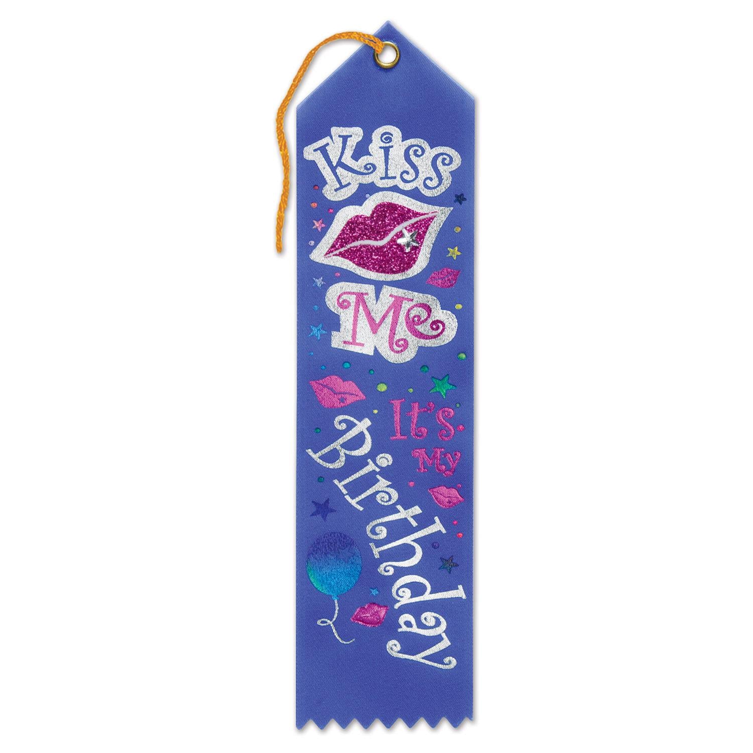 Beistle Kiss Me - It's My Birthday Party Jeweled Ribbon