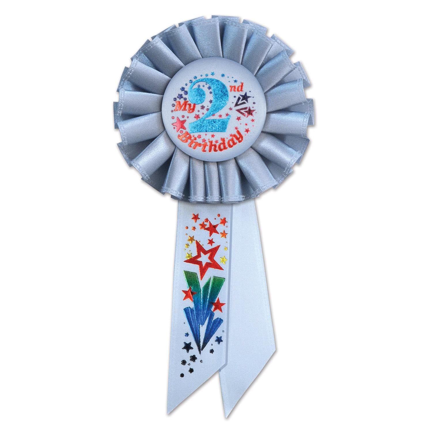 Beistle My 2nd Birthday Rosette - blue