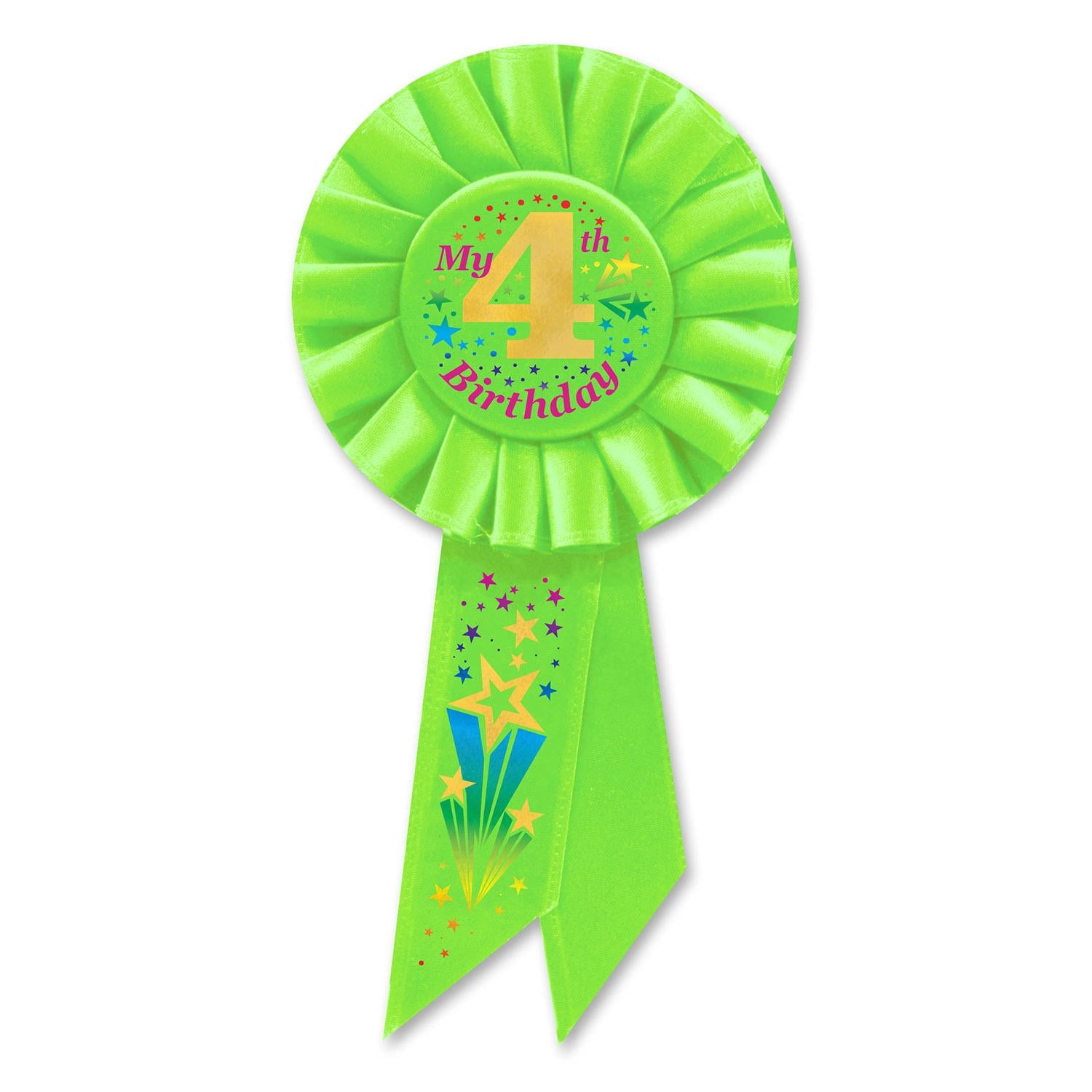 Beistle My 4th Birthday Rosette - lime green