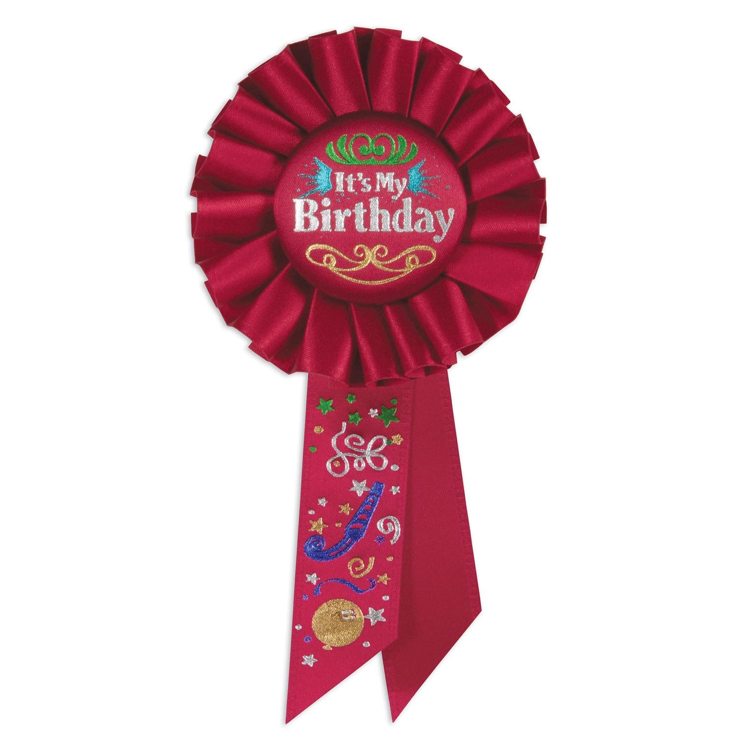 Beistle Red It's My Birthday Rosette