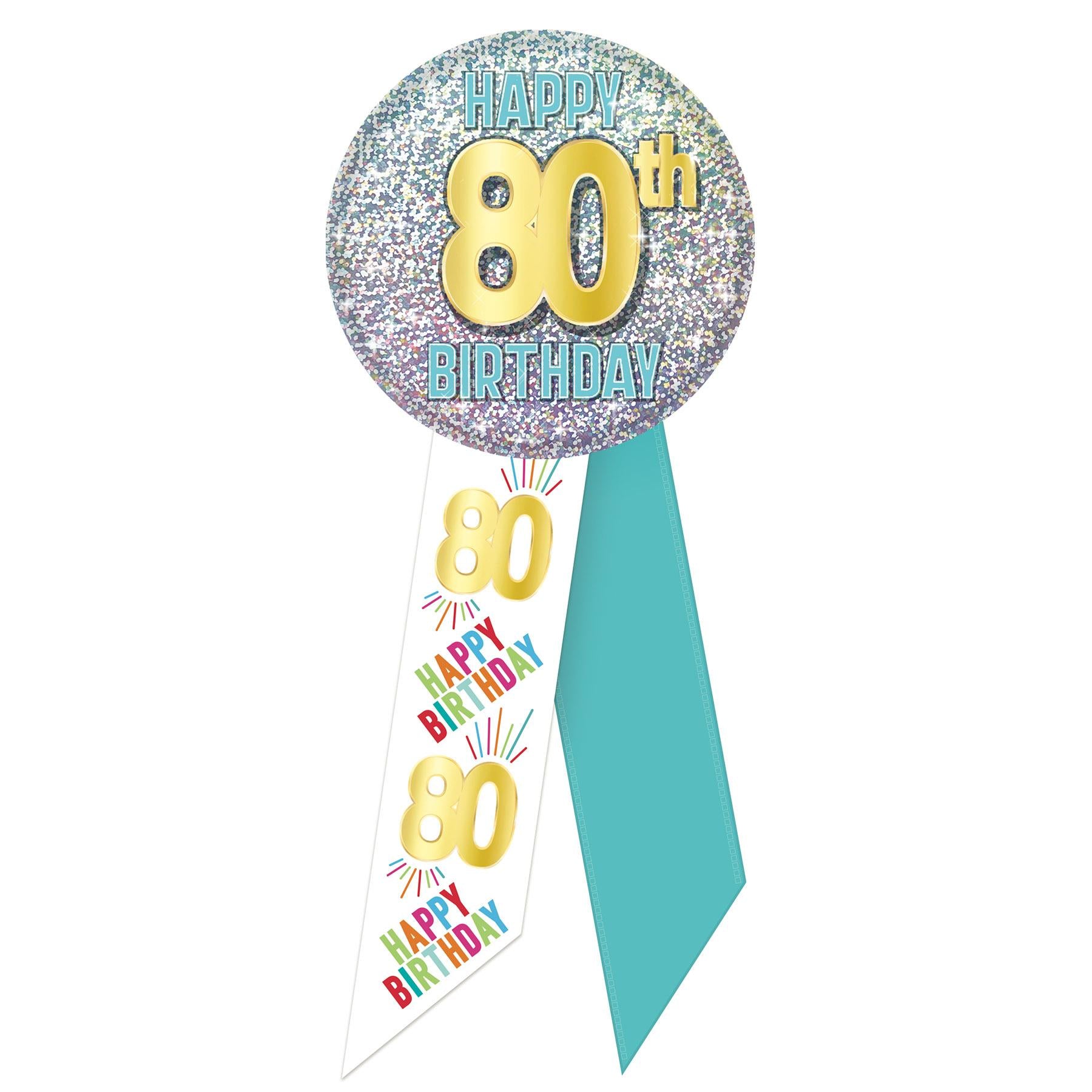 Beistle 80th Birthday Rosette (Case of 6)