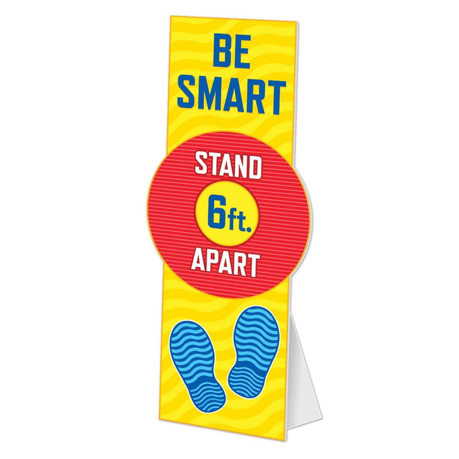 Beistle Be Smart Stand 6' Apart Crdboard Standee