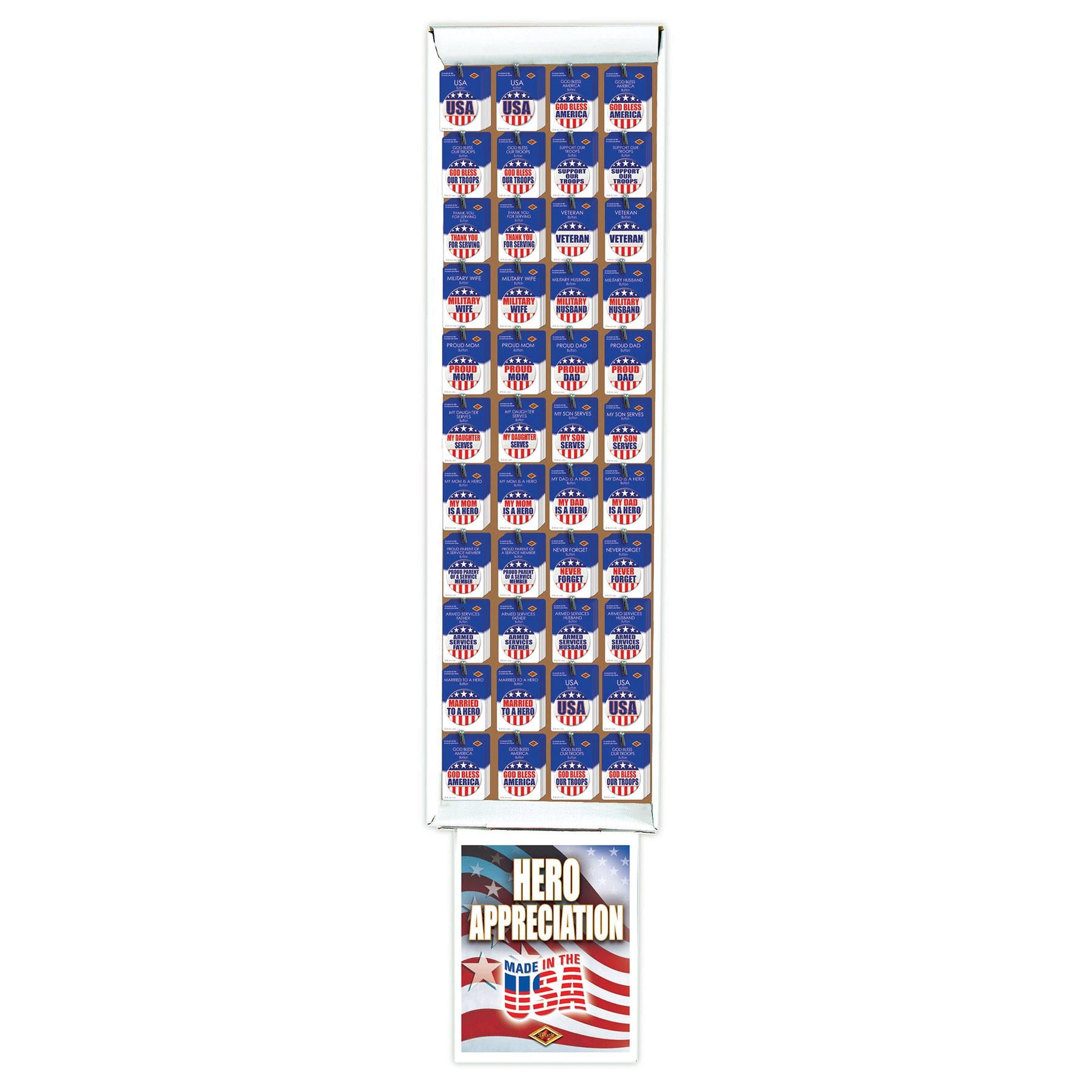 Patriotic Button 308 Piece Floor Display