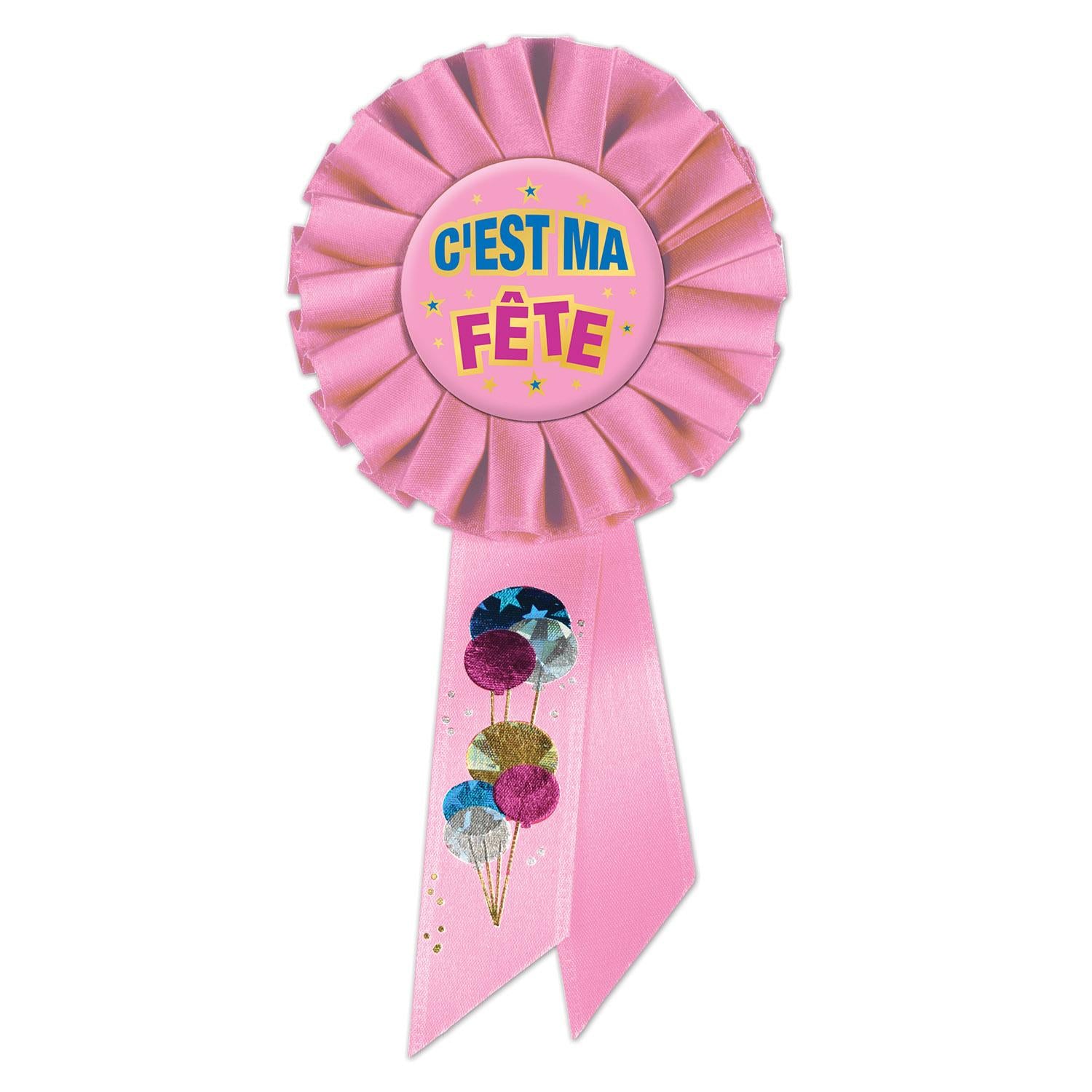 Beistle C'est Ma Fete Rosette- Pink